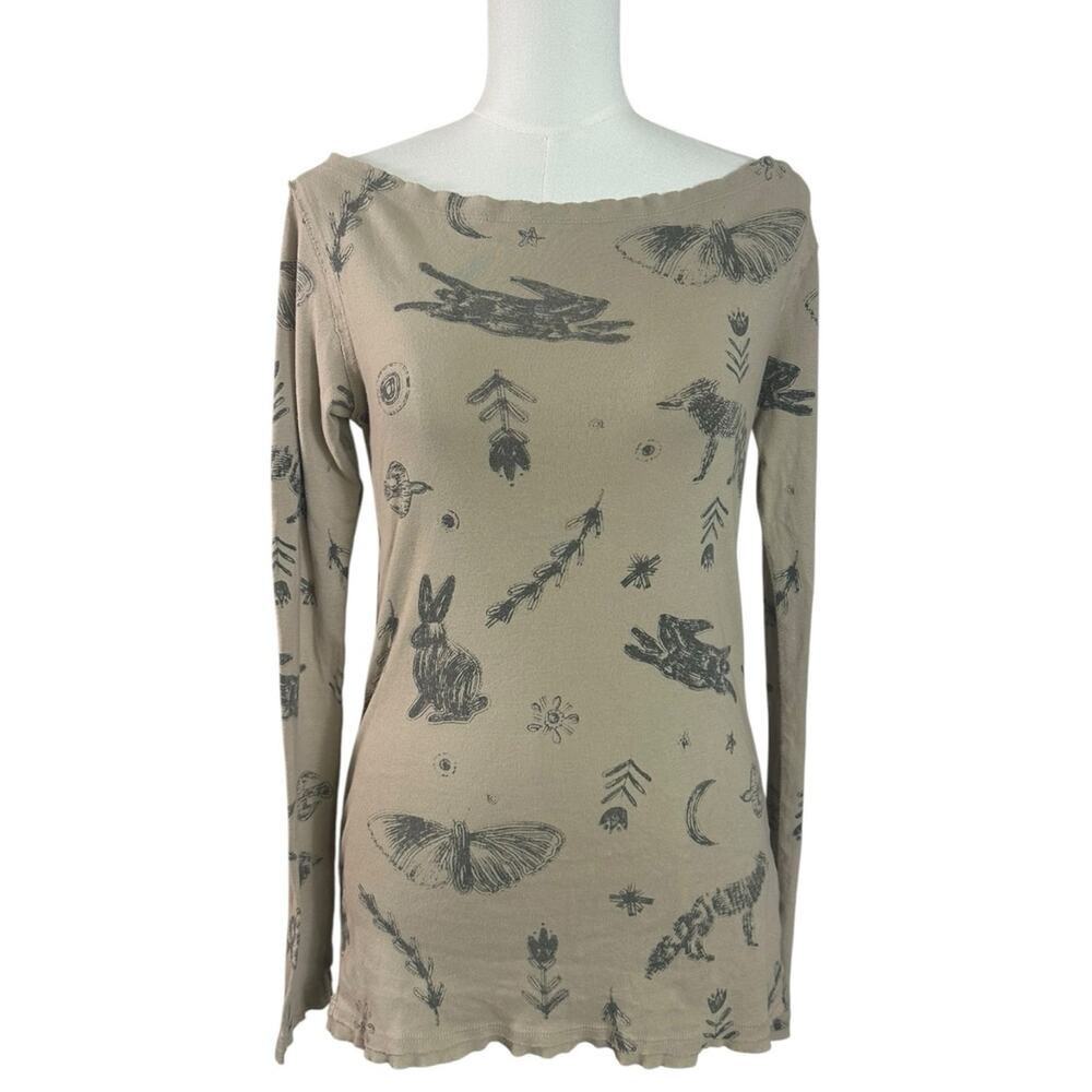 Free People Celestial Witchy Ragabond Winter Folklore Long Sleeve Tee Large NWT - Picture 6 of 14